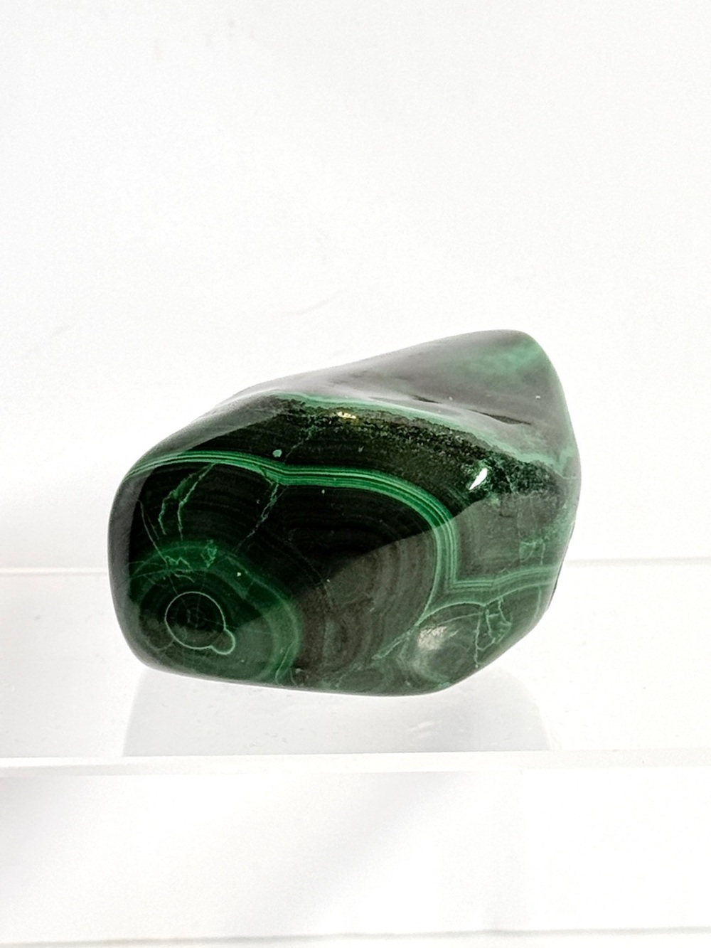 Polished Malachite Freeform – Green Banded Copper Carbonate Specimen 263.7g